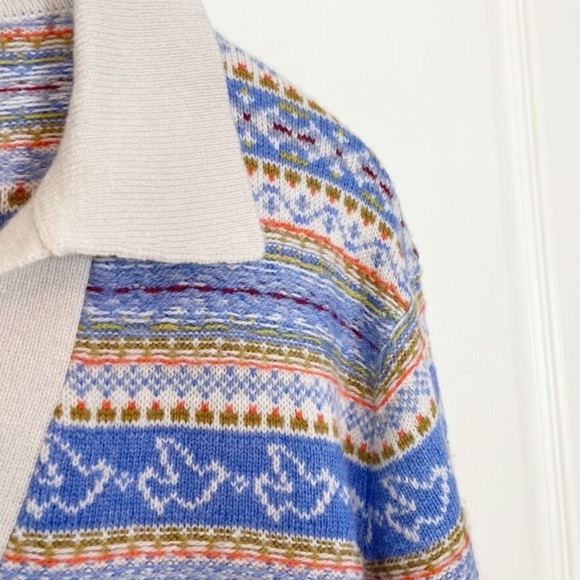J. Crew Fair Isle Johnny Collar Vneck Sweater Size XS - Picture 5 of 14